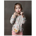 Girl's Casual/Daily Floral Hoodie & SweatshirtCotton Spring / Fall Gray  