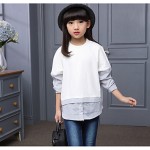 Girl's Casual/Daily Solid Blouse / Clothing SetCotton / Rayon Spring / Fall Black / White  