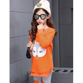 Girl Casual/Daily Patchwork Sets,Cotton Blend Winter / Spring / Fall Long Sleeve Clothing Set  