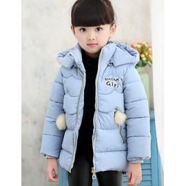 Girl's Casual/Daily Solid Down & Cotton Padded,Cotton Winter Blue / Pink / Red  