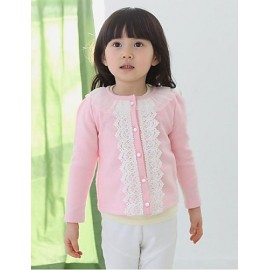 Girl's Solid Jacket & Coat,Cotton / Polyester Winter / Spring / Fall Blue / Pink  