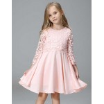 Girl's Party/Cocktail Solid Dress,Polyester / Blended Cotton All Seasons Sleeveless  