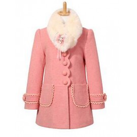 Girl's Casual/Daily Solid Trench Coat,Cotton Winter Pink / Red  