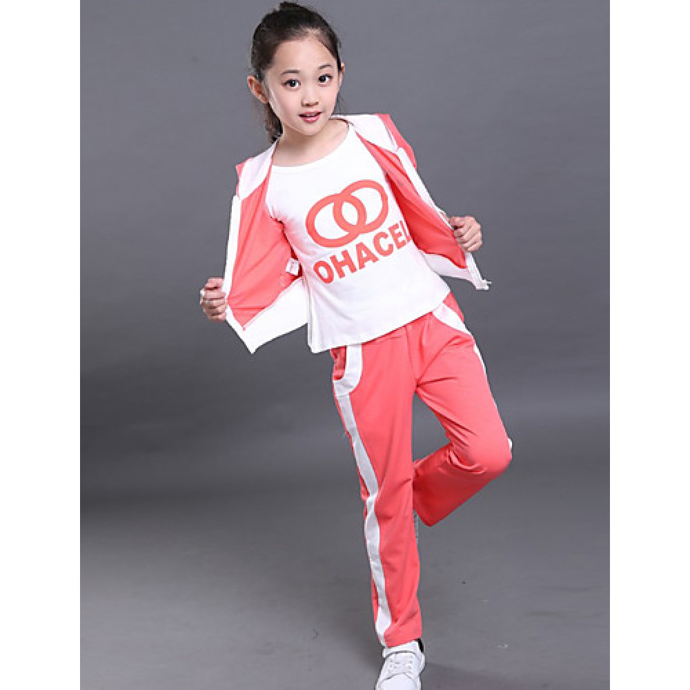 Girl's Cotton Spring/Autumn Tracksuit Fashion Hoodies Sweatshirt Kids Three-piece Set  